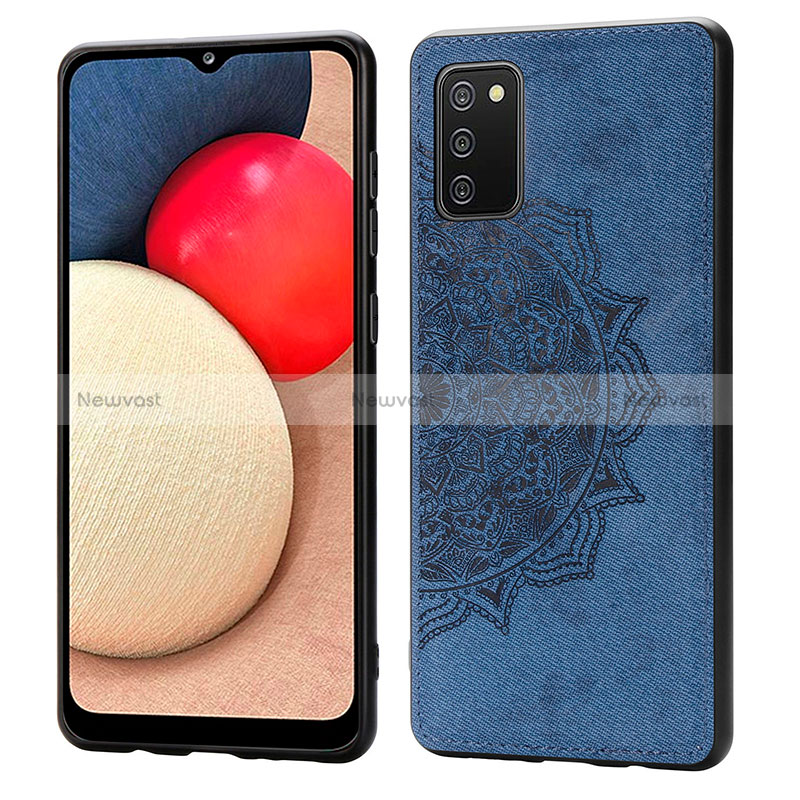 Ultra-thin Silicone Gel Soft Case Cover with Magnetic S03D for Samsung Galaxy F02S SM-E025F Blue