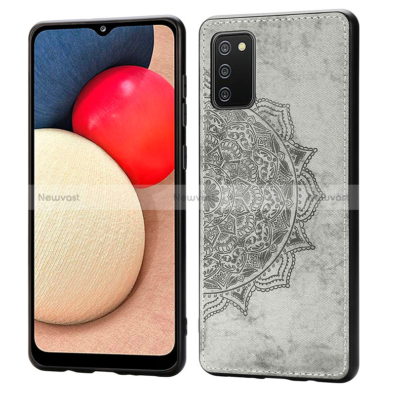 Ultra-thin Silicone Gel Soft Case Cover with Magnetic S03D for Samsung Galaxy F02S SM-E025F Gray