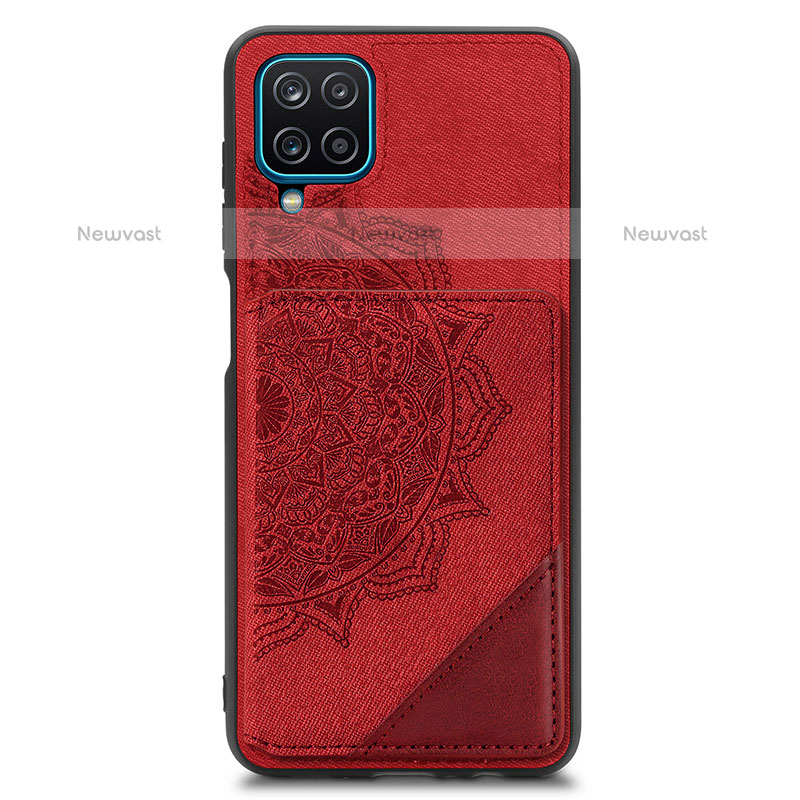 Ultra-thin Silicone Gel Soft Case Cover with Magnetic S03D for Samsung Galaxy F12 Red