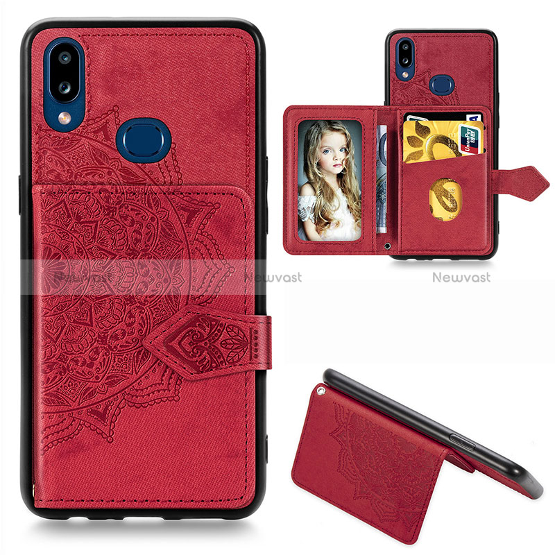 Ultra-thin Silicone Gel Soft Case Cover with Magnetic S03D for Samsung Galaxy M01s Red