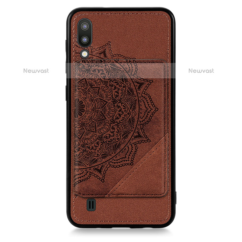 Ultra-thin Silicone Gel Soft Case Cover with Magnetic S03D for Samsung Galaxy M10 Brown