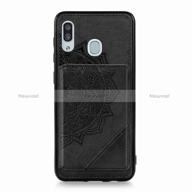 Ultra-thin Silicone Gel Soft Case Cover with Magnetic S03D for Samsung Galaxy M10S Black