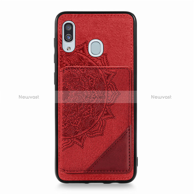 Ultra-thin Silicone Gel Soft Case Cover with Magnetic S03D for Samsung Galaxy M10S Red