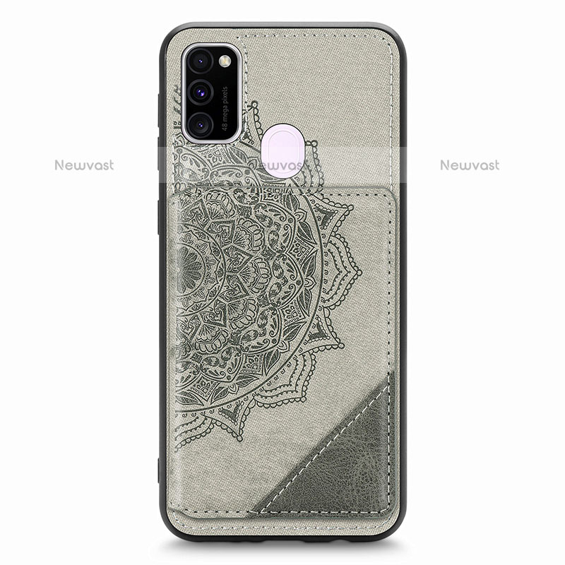 Ultra-thin Silicone Gel Soft Case Cover with Magnetic S03D for Samsung Galaxy M30s Gray