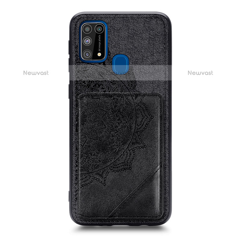 Ultra-thin Silicone Gel Soft Case Cover with Magnetic S03D for Samsung Galaxy M31 Black