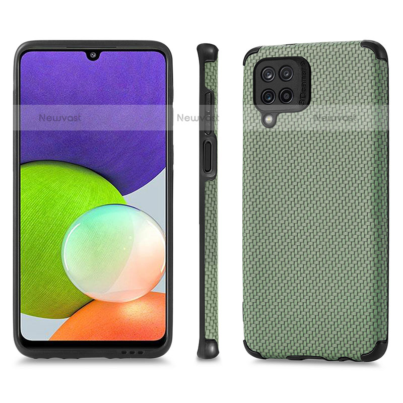 Ultra-thin Silicone Gel Soft Case Cover with Magnetic S03D for Samsung Galaxy M32 4G Green