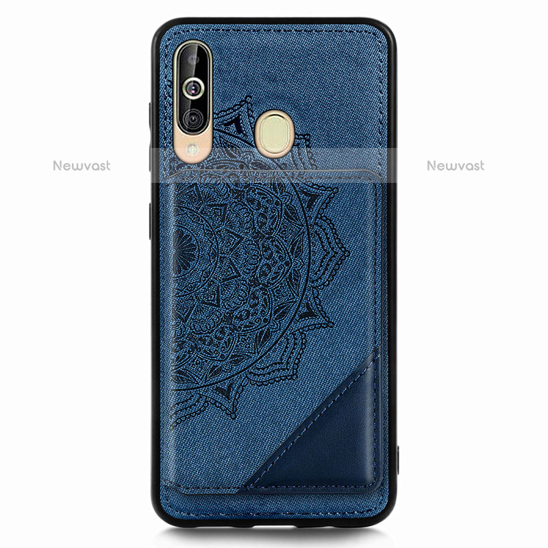 Ultra-thin Silicone Gel Soft Case Cover with Magnetic S03D for Samsung Galaxy M40 Blue