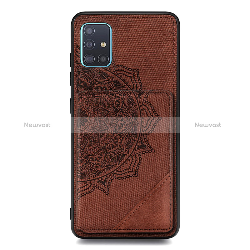 Ultra-thin Silicone Gel Soft Case Cover with Magnetic S03D for Samsung Galaxy M40S Brown