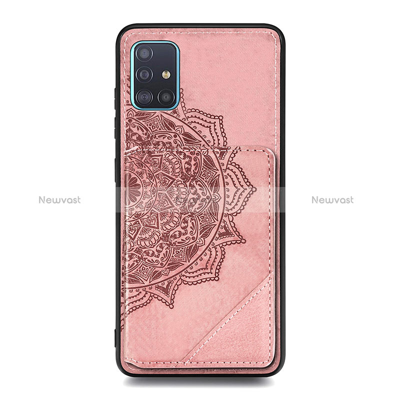 Ultra-thin Silicone Gel Soft Case Cover with Magnetic S03D for Samsung Galaxy M40S Rose Gold