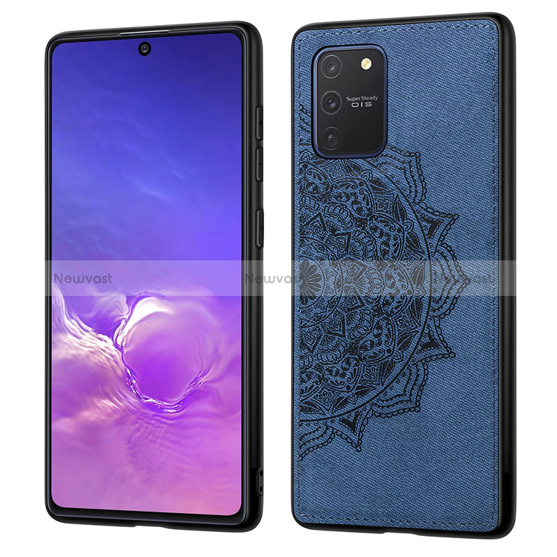 Ultra-thin Silicone Gel Soft Case Cover with Magnetic S03D for Samsung Galaxy M80S Blue