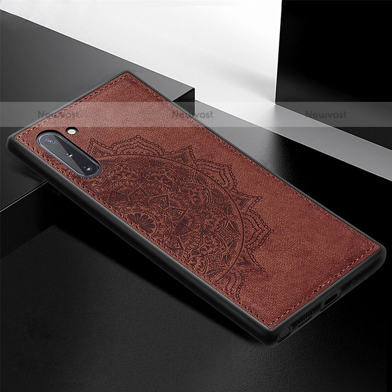 Ultra-thin Silicone Gel Soft Case Cover with Magnetic S03D for Samsung Galaxy Note 10 5G Brown