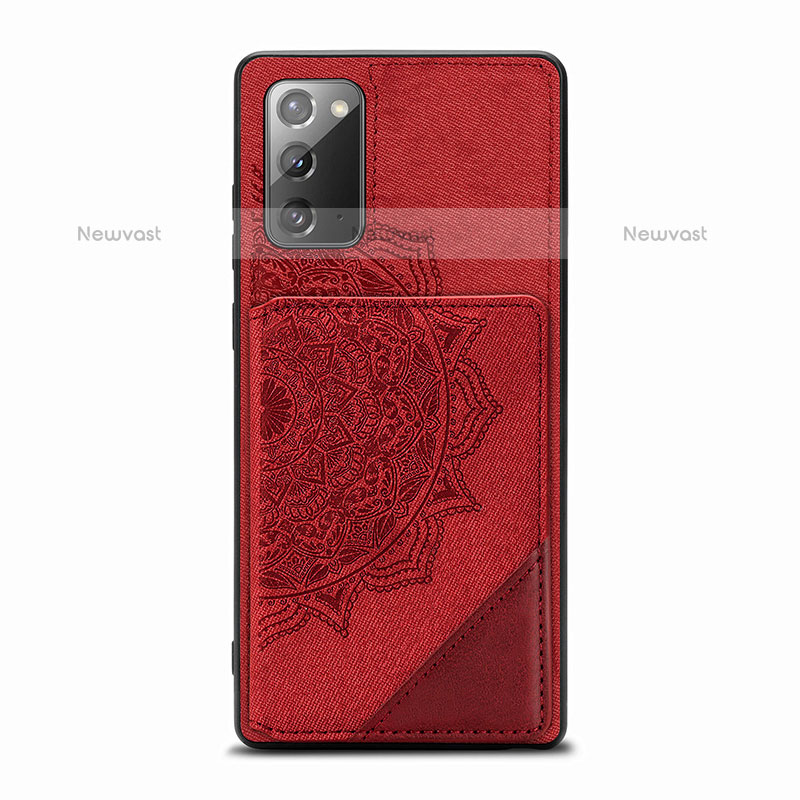 Ultra-thin Silicone Gel Soft Case Cover with Magnetic S03D for Samsung Galaxy Note 20 5G Red