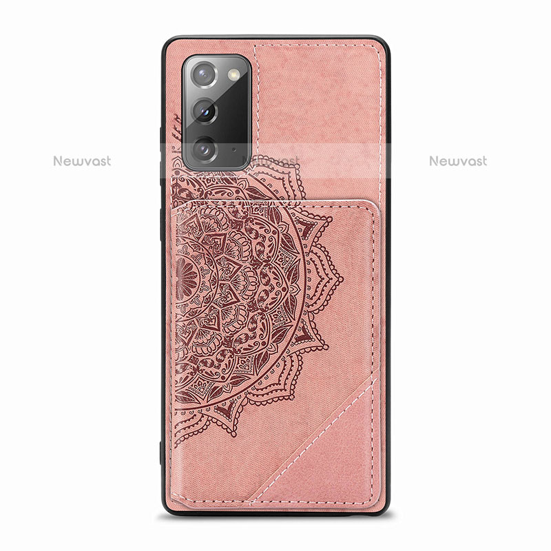 Ultra-thin Silicone Gel Soft Case Cover with Magnetic S03D for Samsung Galaxy Note 20 5G Rose Gold