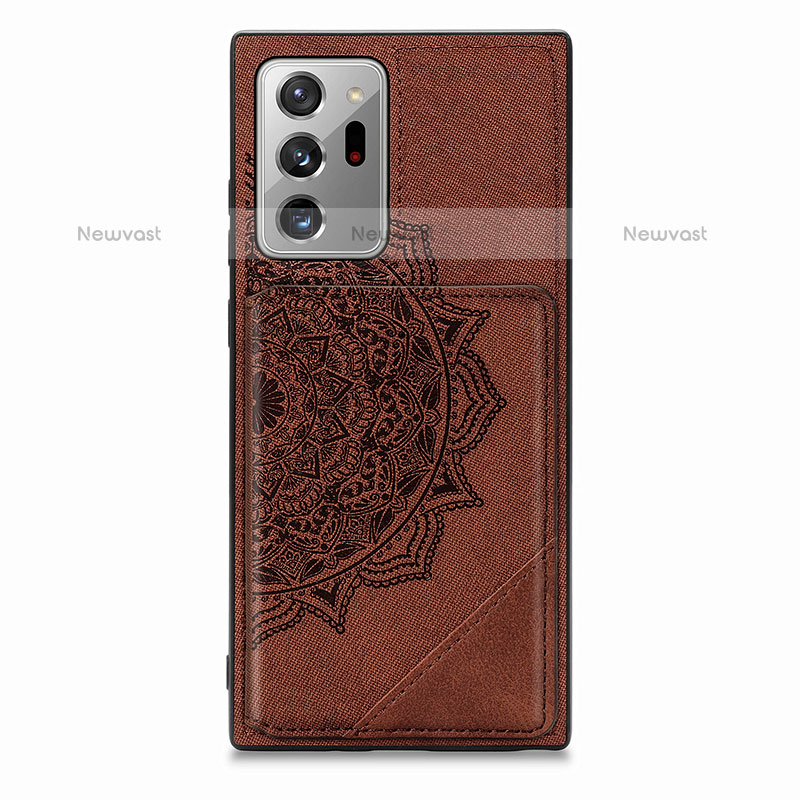 Ultra-thin Silicone Gel Soft Case Cover with Magnetic S03D for Samsung Galaxy Note 20 Ultra 5G Brown