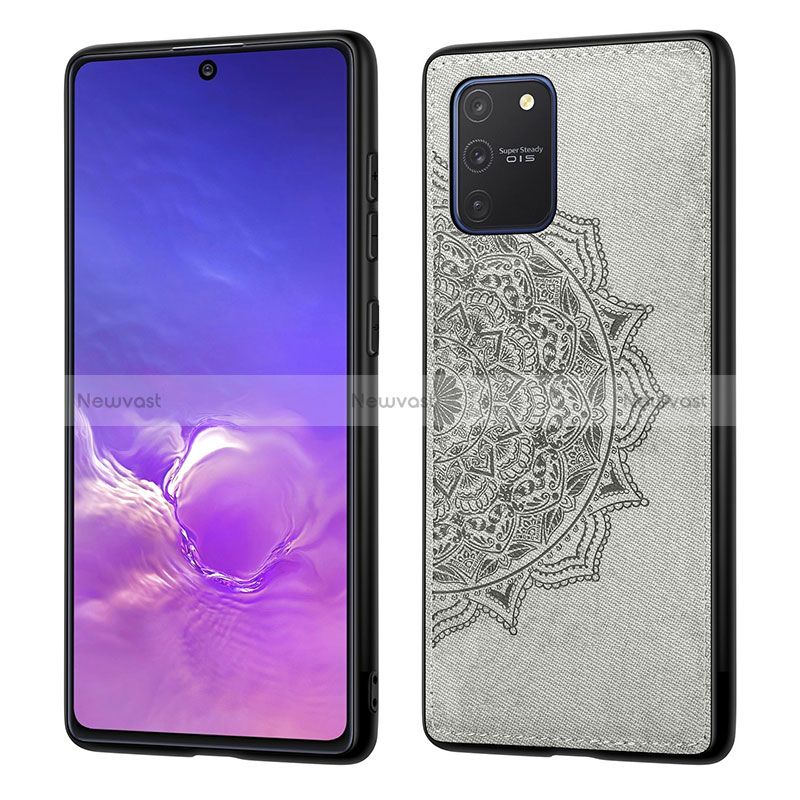 Ultra-thin Silicone Gel Soft Case Cover with Magnetic S03D for Samsung Galaxy S10 Lite Gray