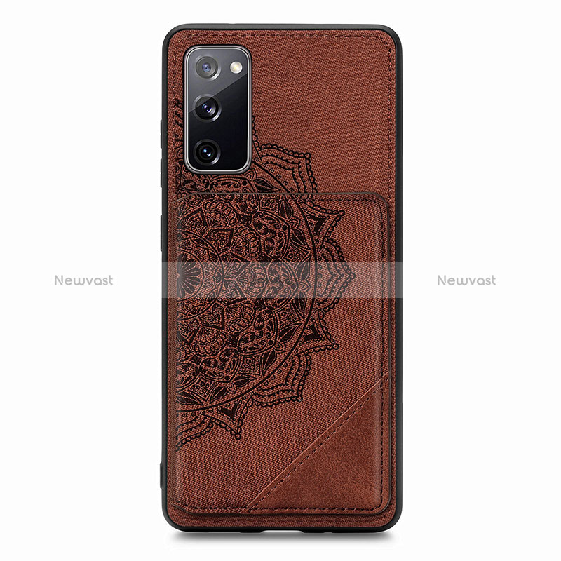 Ultra-thin Silicone Gel Soft Case Cover with Magnetic S03D for Samsung Galaxy S20 FE 5G Brown