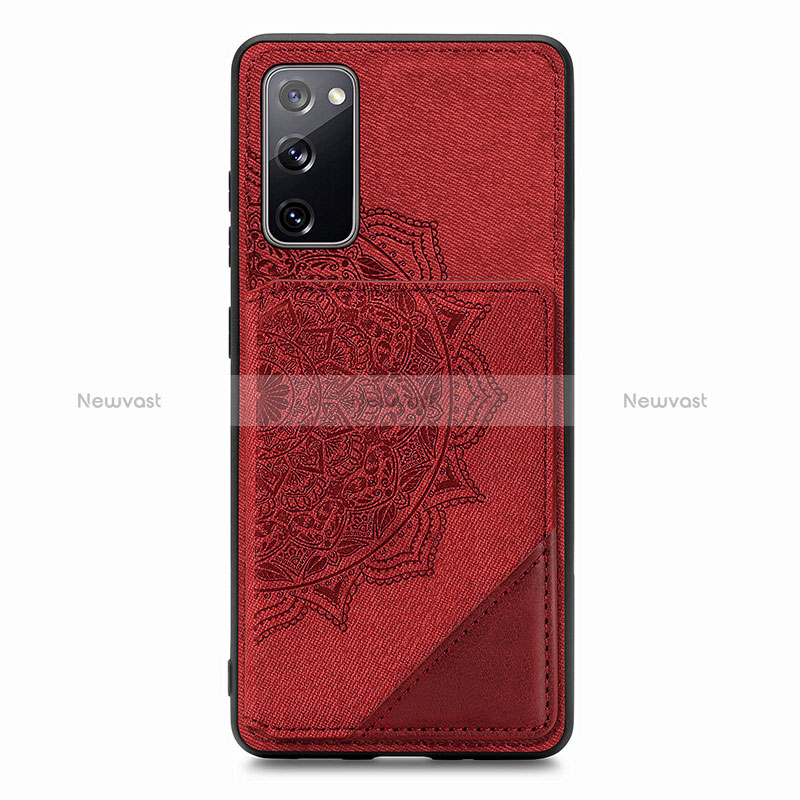 Ultra-thin Silicone Gel Soft Case Cover with Magnetic S03D for Samsung Galaxy S20 Lite 5G Red