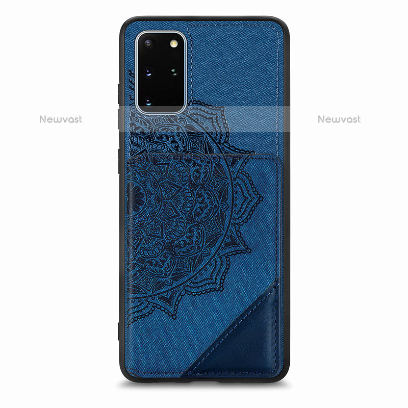 Ultra-thin Silicone Gel Soft Case Cover with Magnetic S03D for Samsung Galaxy S20 Plus Blue
