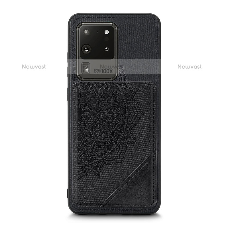 Ultra-thin Silicone Gel Soft Case Cover with Magnetic S03D for Samsung Galaxy S20 Ultra 5G Black