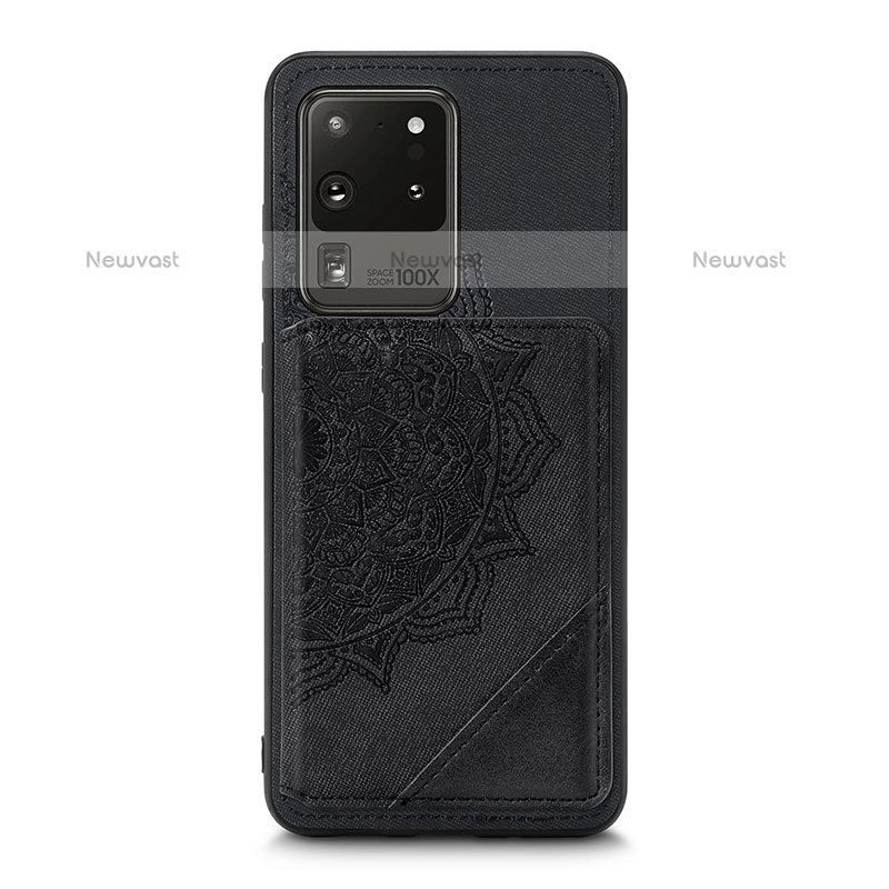 Ultra-thin Silicone Gel Soft Case Cover with Magnetic S03D for Samsung Galaxy S20 Ultra Black