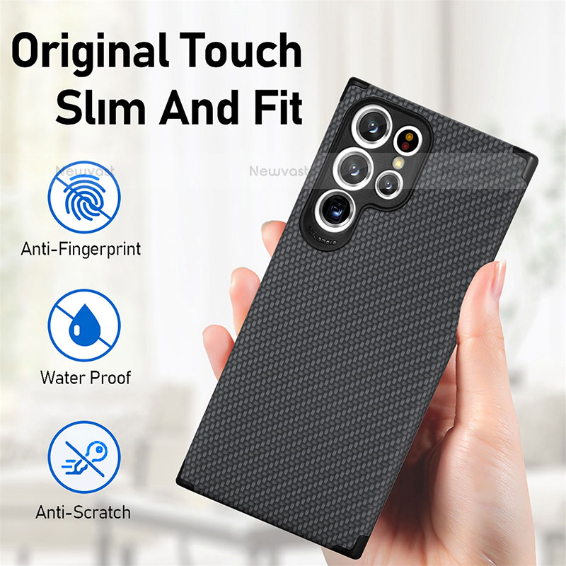 Ultra-thin Silicone Gel Soft Case Cover with Magnetic S03D for Samsung Galaxy S22 Ultra 5G