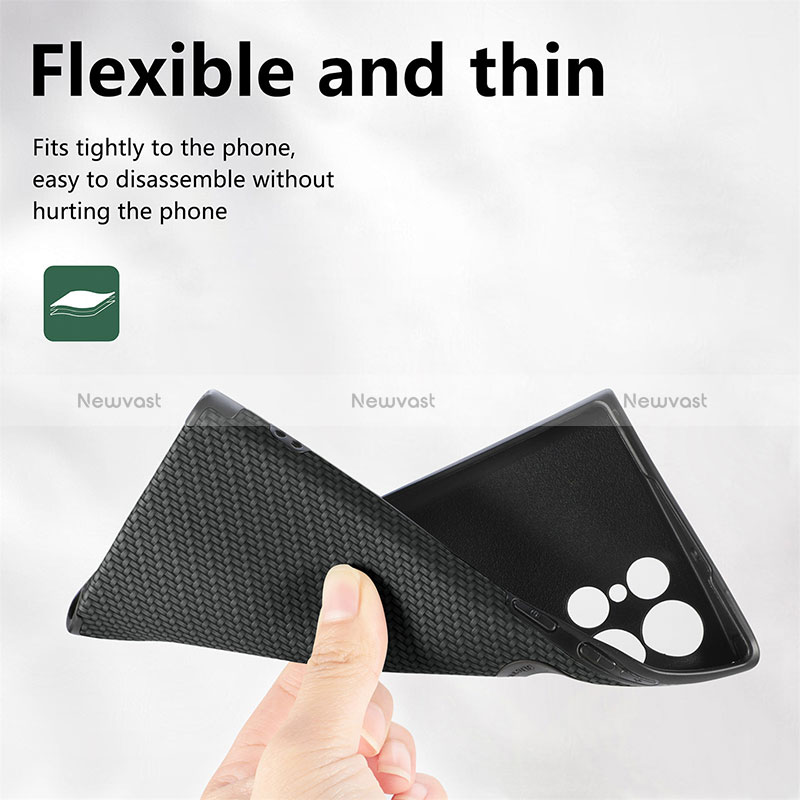 Ultra-thin Silicone Gel Soft Case Cover with Magnetic S03D for Samsung Galaxy S24 Ultra 5G