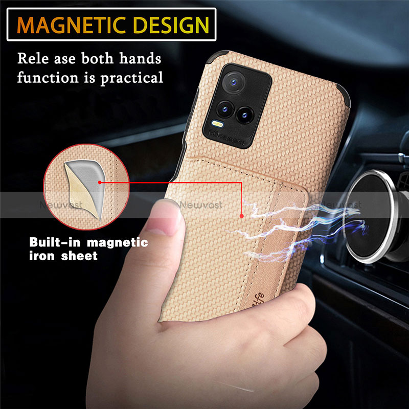 Ultra-thin Silicone Gel Soft Case Cover with Magnetic S03D for Vivo Y21