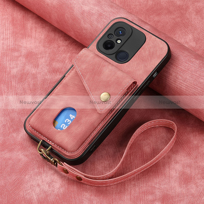Ultra-thin Silicone Gel Soft Case Cover with Magnetic S03D for Xiaomi Poco C55 Rose Gold