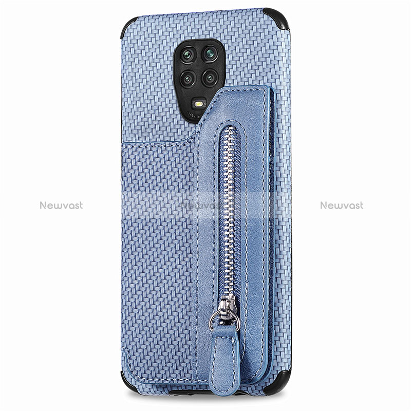 Ultra-thin Silicone Gel Soft Case Cover with Magnetic S03D for Xiaomi Poco M2 Pro Blue