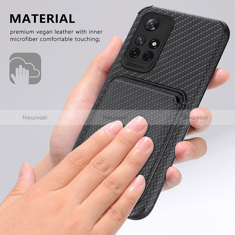 Ultra-thin Silicone Gel Soft Case Cover with Magnetic S03D for Xiaomi Poco M4 Pro 5G