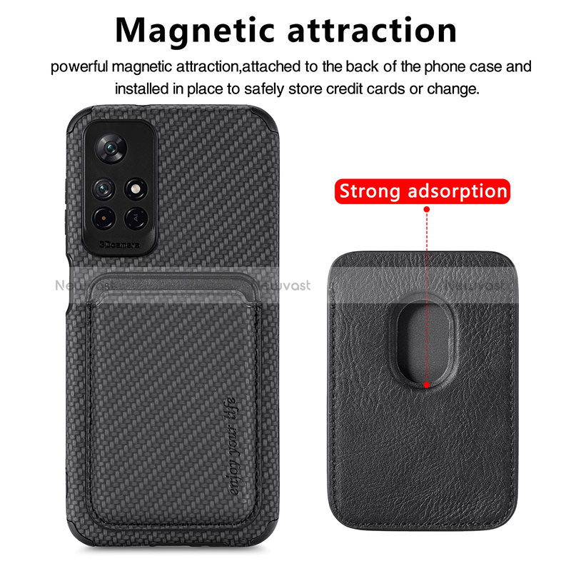 Ultra-thin Silicone Gel Soft Case Cover with Magnetic S03D for Xiaomi Poco M4 Pro 5G