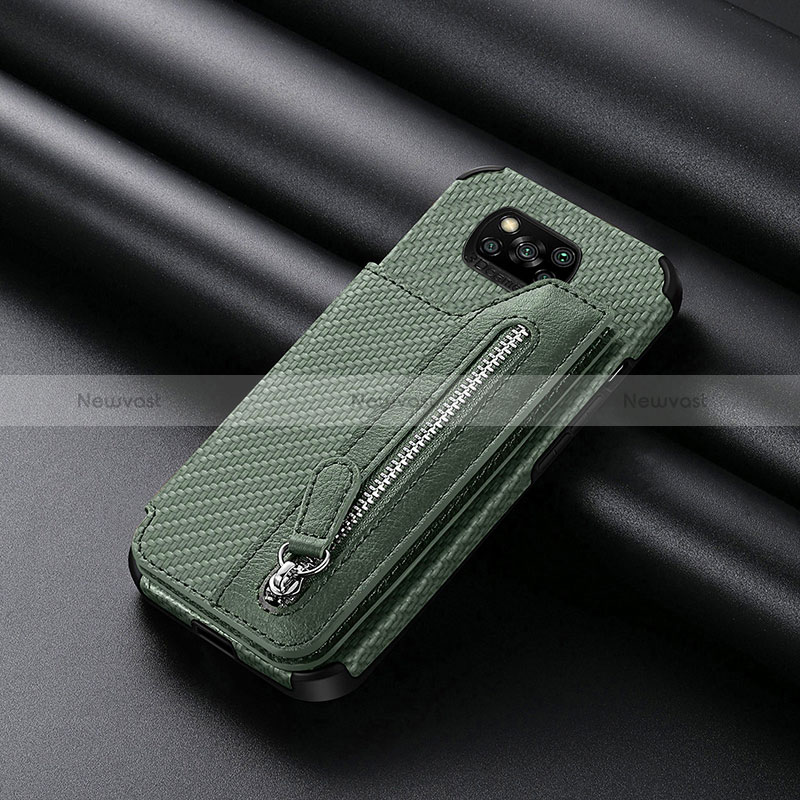 Ultra-thin Silicone Gel Soft Case Cover with Magnetic S03D for Xiaomi Poco X3 Green