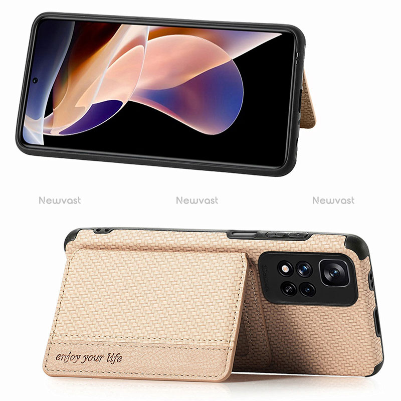 Ultra-thin Silicone Gel Soft Case Cover with Magnetic S03D for Xiaomi Poco X4 NFC