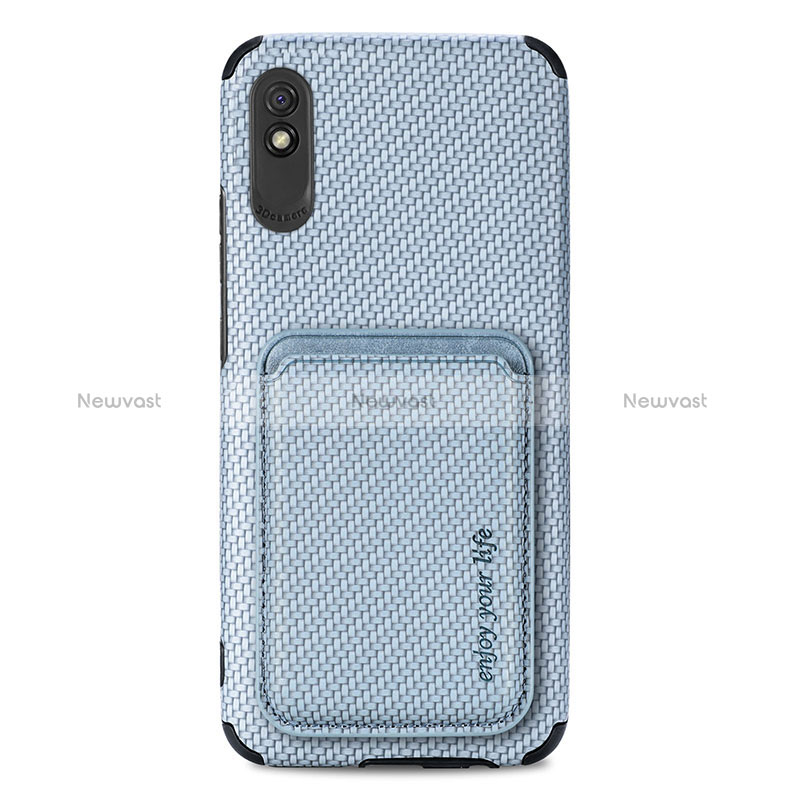 Ultra-thin Silicone Gel Soft Case Cover with Magnetic S03D for Xiaomi Redmi 9A Blue