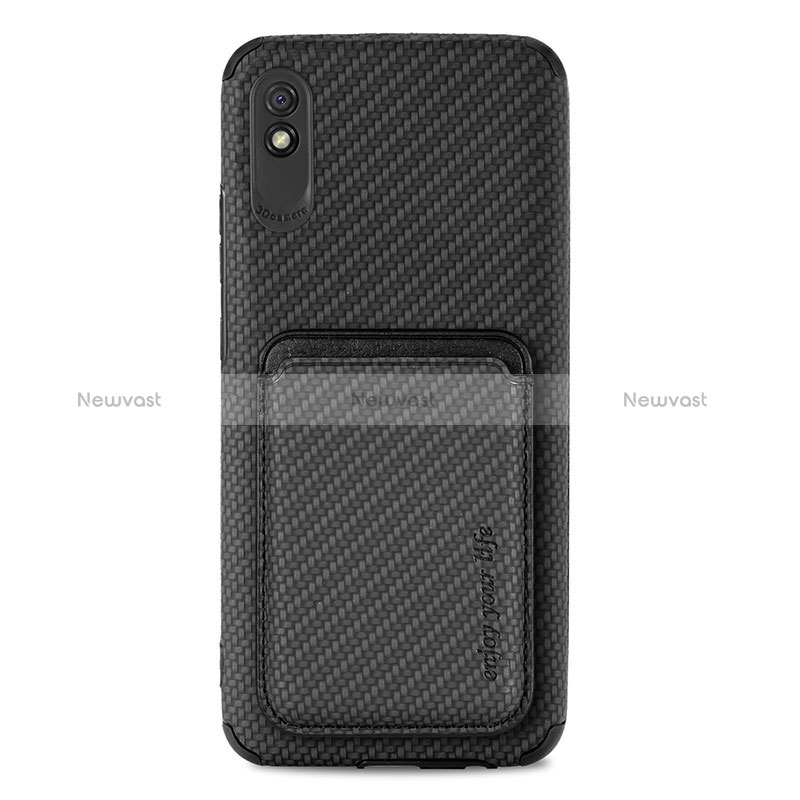 Ultra-thin Silicone Gel Soft Case Cover with Magnetic S03D for Xiaomi Redmi 9AT Black