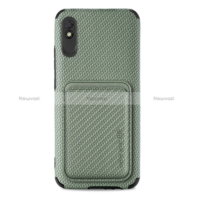 Ultra-thin Silicone Gel Soft Case Cover with Magnetic S03D for Xiaomi Redmi 9AT Green