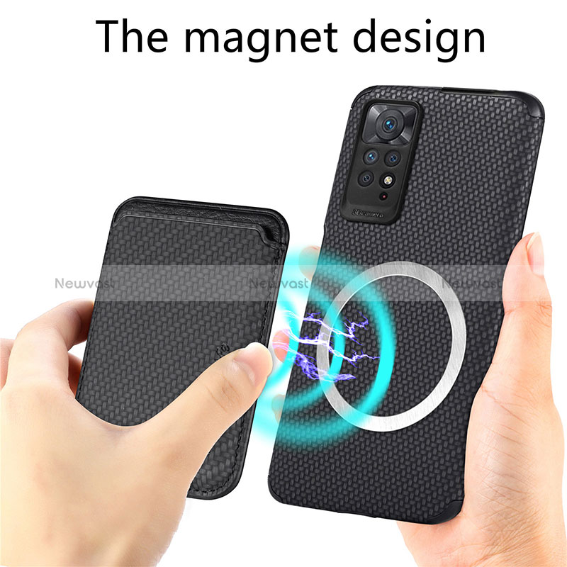 Ultra-thin Silicone Gel Soft Case Cover with Magnetic S03D for Xiaomi Redmi Note 11 Pro 4G