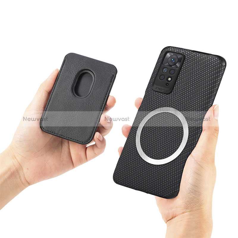 Ultra-thin Silicone Gel Soft Case Cover with Magnetic S03D for Xiaomi Redmi Note 11 Pro 4G