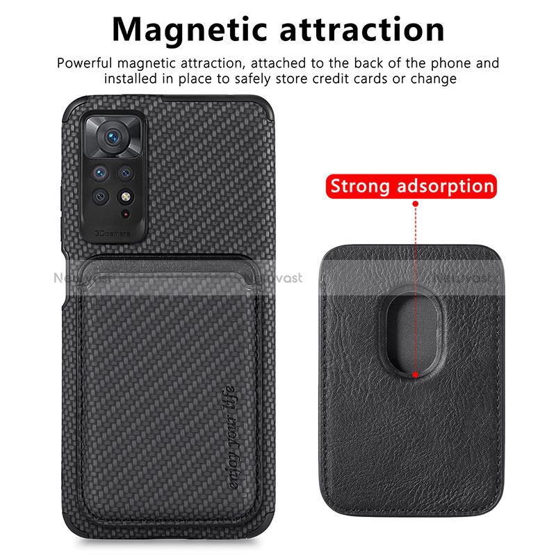 Ultra-thin Silicone Gel Soft Case Cover with Magnetic S03D for Xiaomi Redmi Note 11 Pro 4G