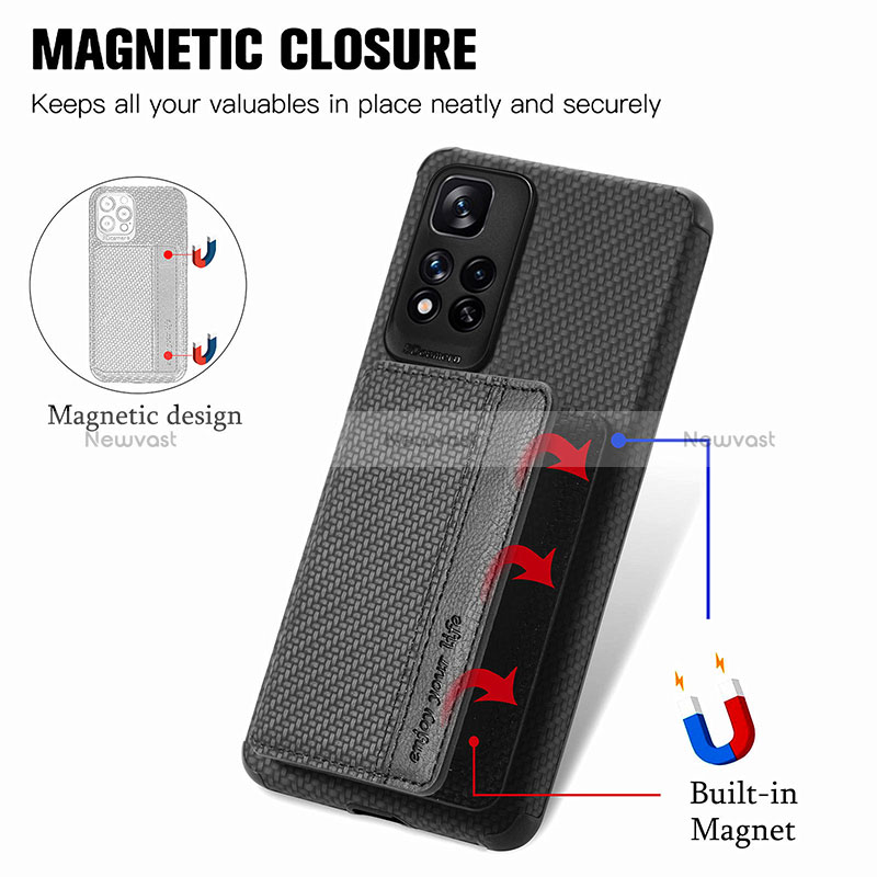 Ultra-thin Silicone Gel Soft Case Cover with Magnetic S03D for Xiaomi Redmi Note 11 Pro+ Plus 5G