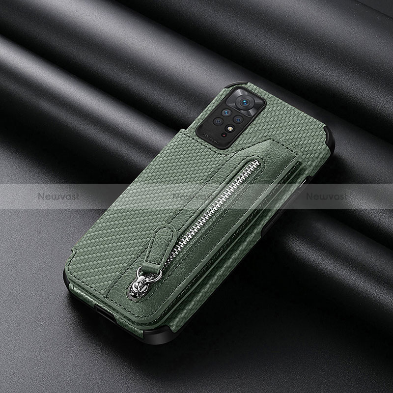 Ultra-thin Silicone Gel Soft Case Cover with Magnetic S03D for Xiaomi Redmi Note 11S 4G Green