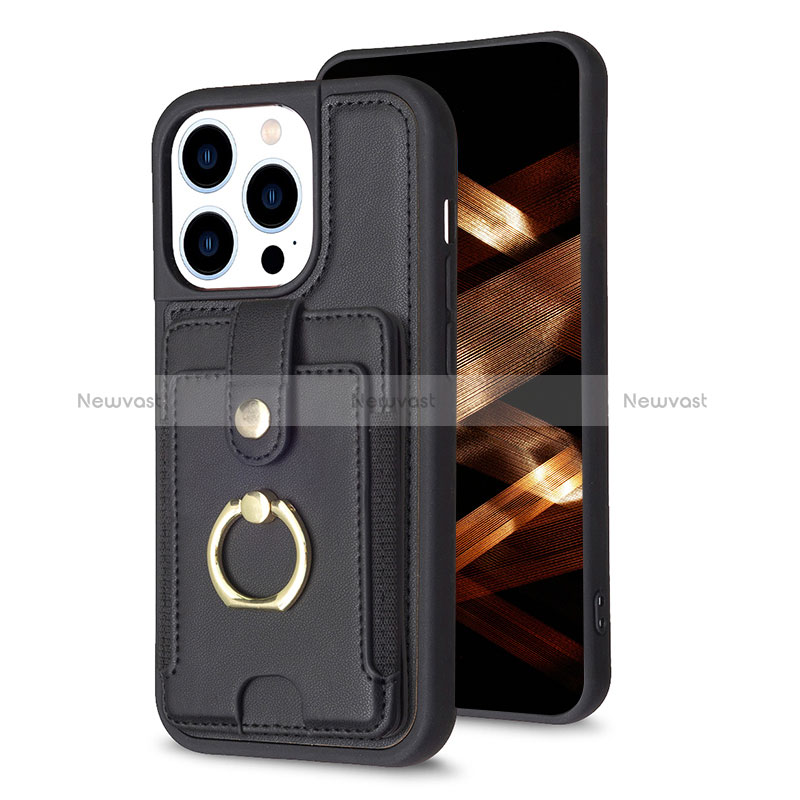 Ultra-thin Silicone Gel Soft Case Cover with Magnetic S04D for Apple iPhone 13 Pro Max Black