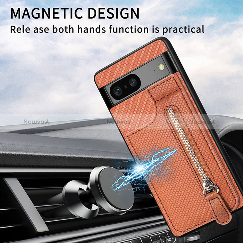 Ultra-thin Silicone Gel Soft Case Cover with Magnetic S04D for Google Pixel 7a 5G