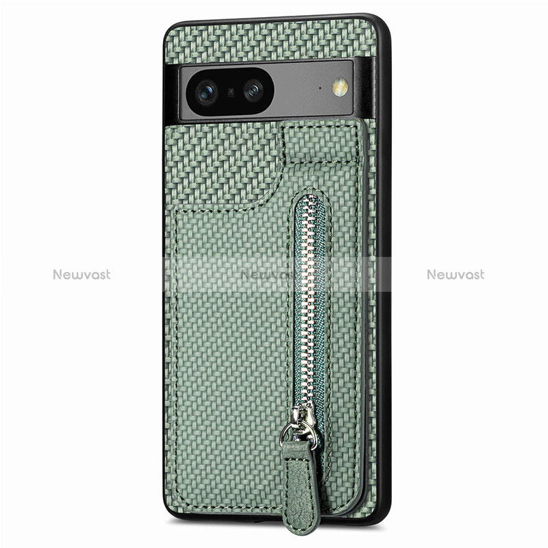 Ultra-thin Silicone Gel Soft Case Cover with Magnetic S04D for Google Pixel 7a 5G Green