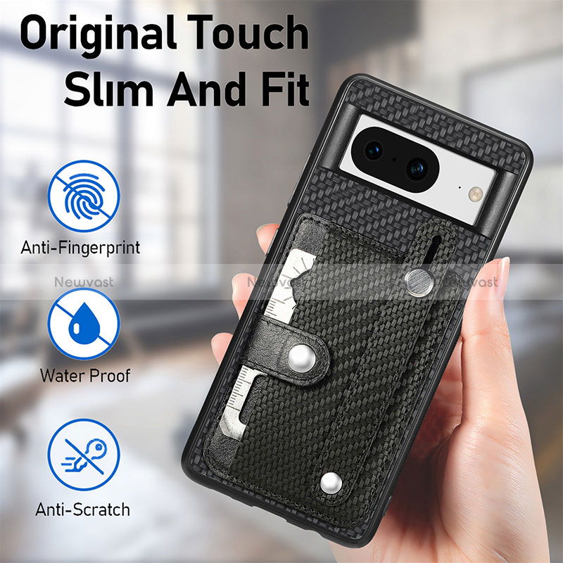 Ultra-thin Silicone Gel Soft Case Cover with Magnetic S04D for Google Pixel 8 5G