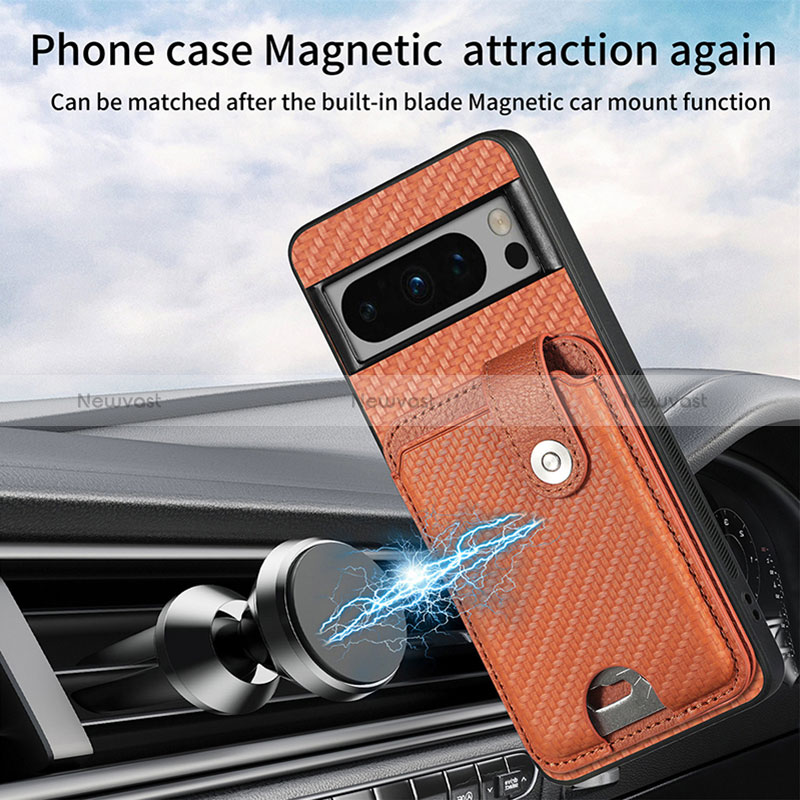Ultra-thin Silicone Gel Soft Case Cover with Magnetic S04D for Google Pixel 8 Pro 5G