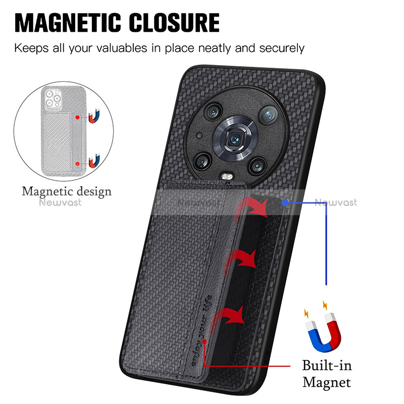 Ultra-thin Silicone Gel Soft Case Cover with Magnetic S04D for Huawei Honor 80 5G