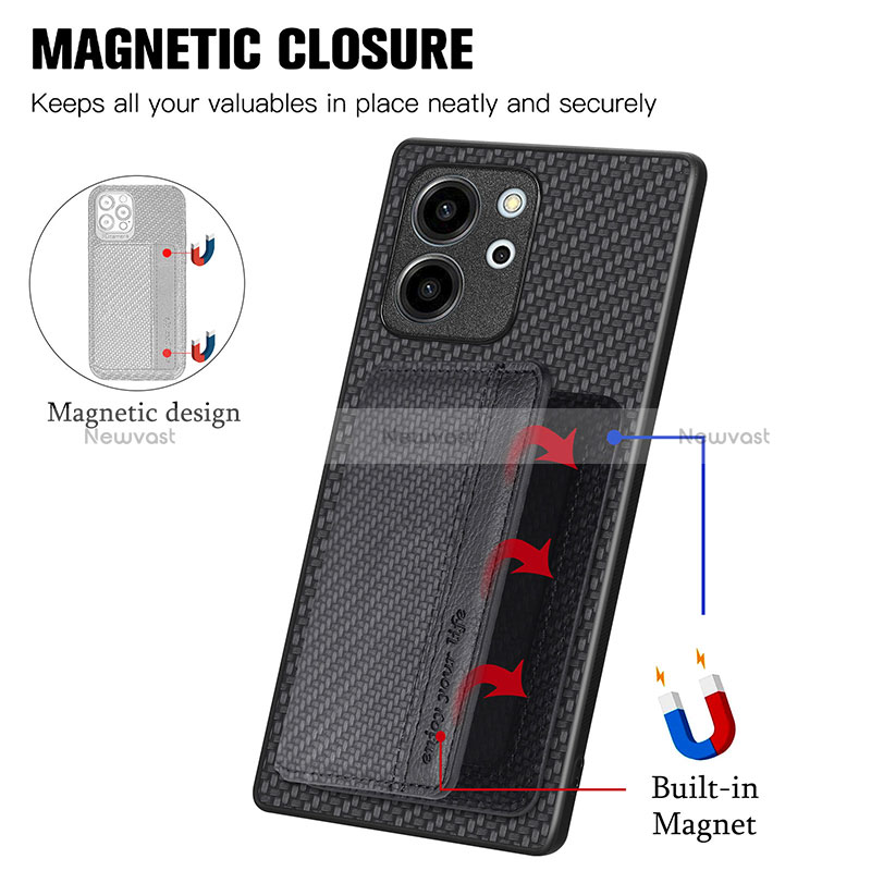 Ultra-thin Silicone Gel Soft Case Cover with Magnetic S04D for Huawei Honor 80 SE 5G