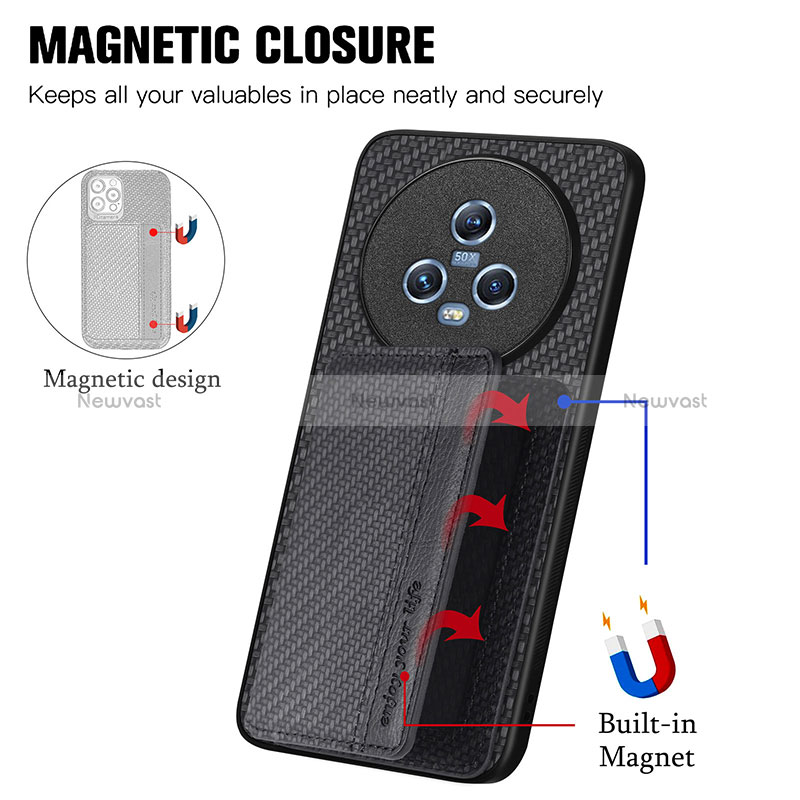 Ultra-thin Silicone Gel Soft Case Cover with Magnetic S04D for Huawei Honor Magic5 5G