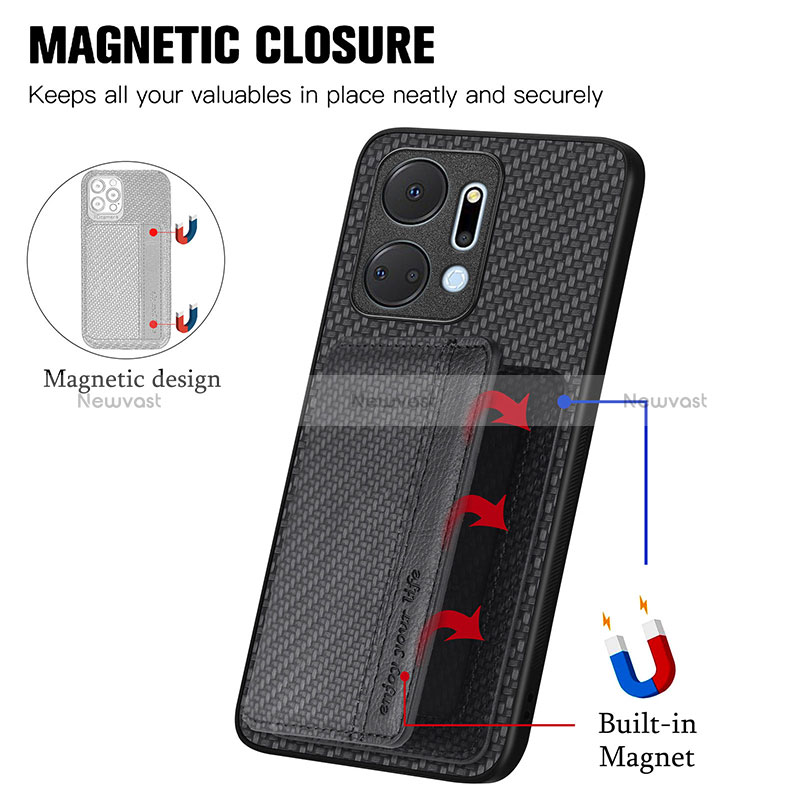 Ultra-thin Silicone Gel Soft Case Cover with Magnetic S04D for Huawei Honor X7a